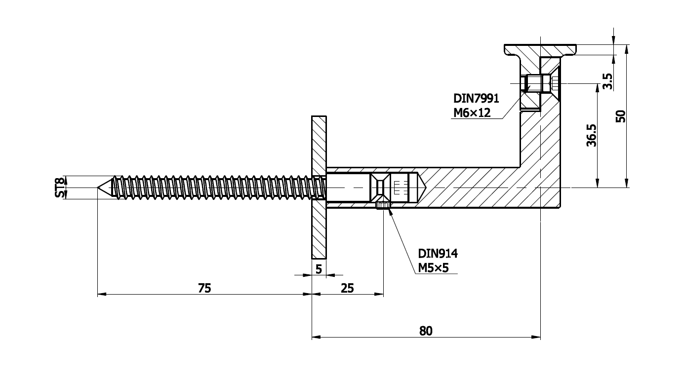 Rail Bracket Square Wallmount W/Flat Saddle G316 Satin