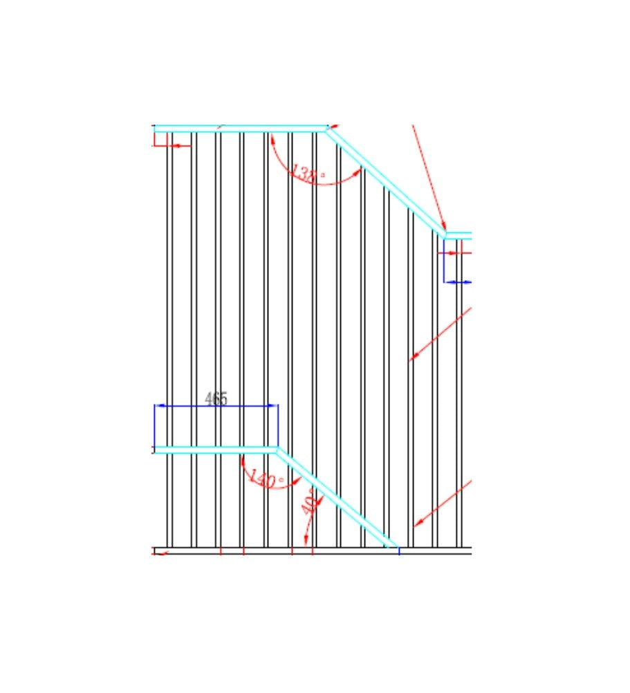 Aluminium Pool Fence Raked Panel