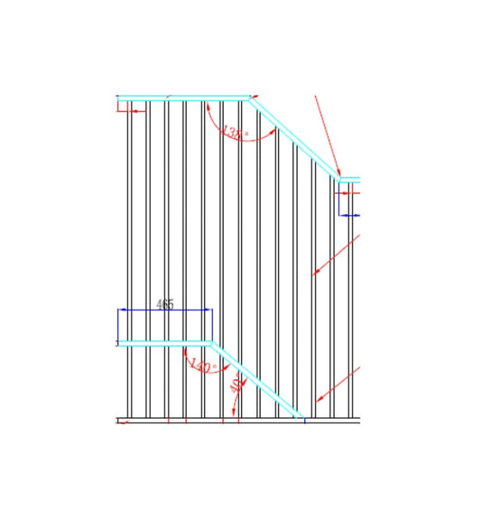 Aluminium Pool Fence Raked Panel