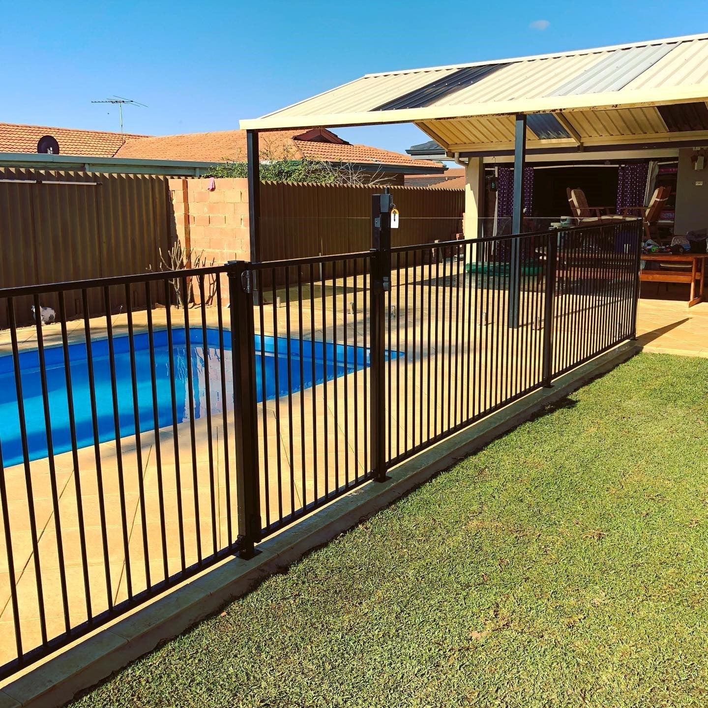 Aluminium Pool Fence Panel 1200mm (H) Satin Black