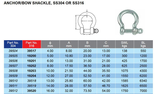 G316 Bow Shackle