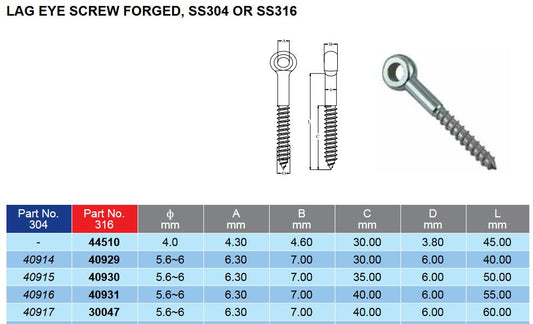 Timber Lag Eye Screw G316