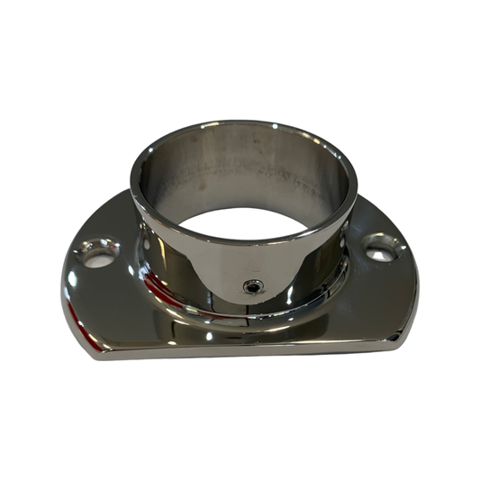 Round Oblong Base/Wall Plate Flange G316 Mirror Polish Stainless Steel