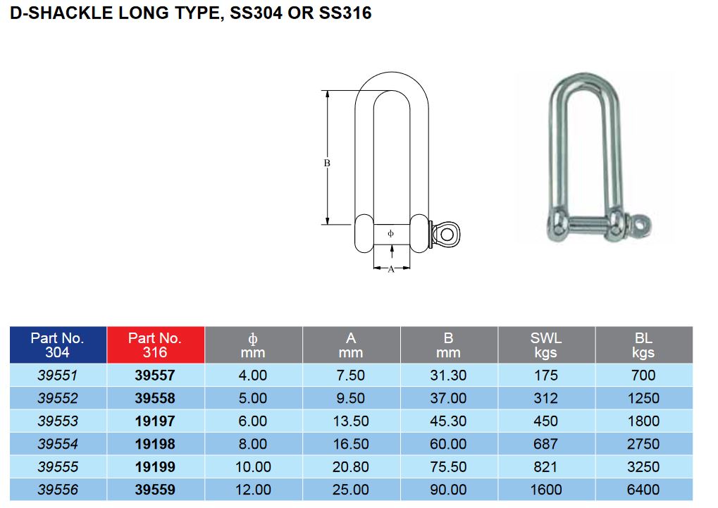 G316 Long Dee Shackle