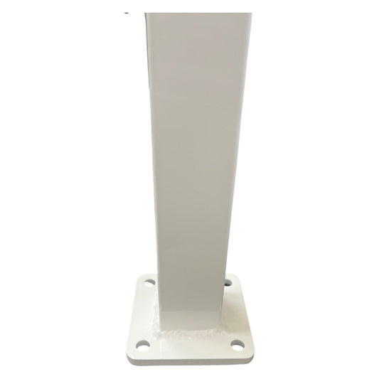 Aluminium Post With Base & Cap 50x50mm Dia - White