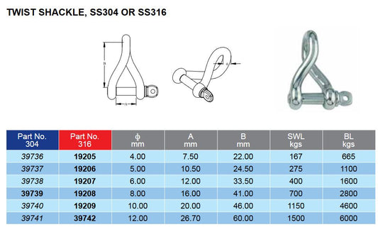 G316 Twist Shackle